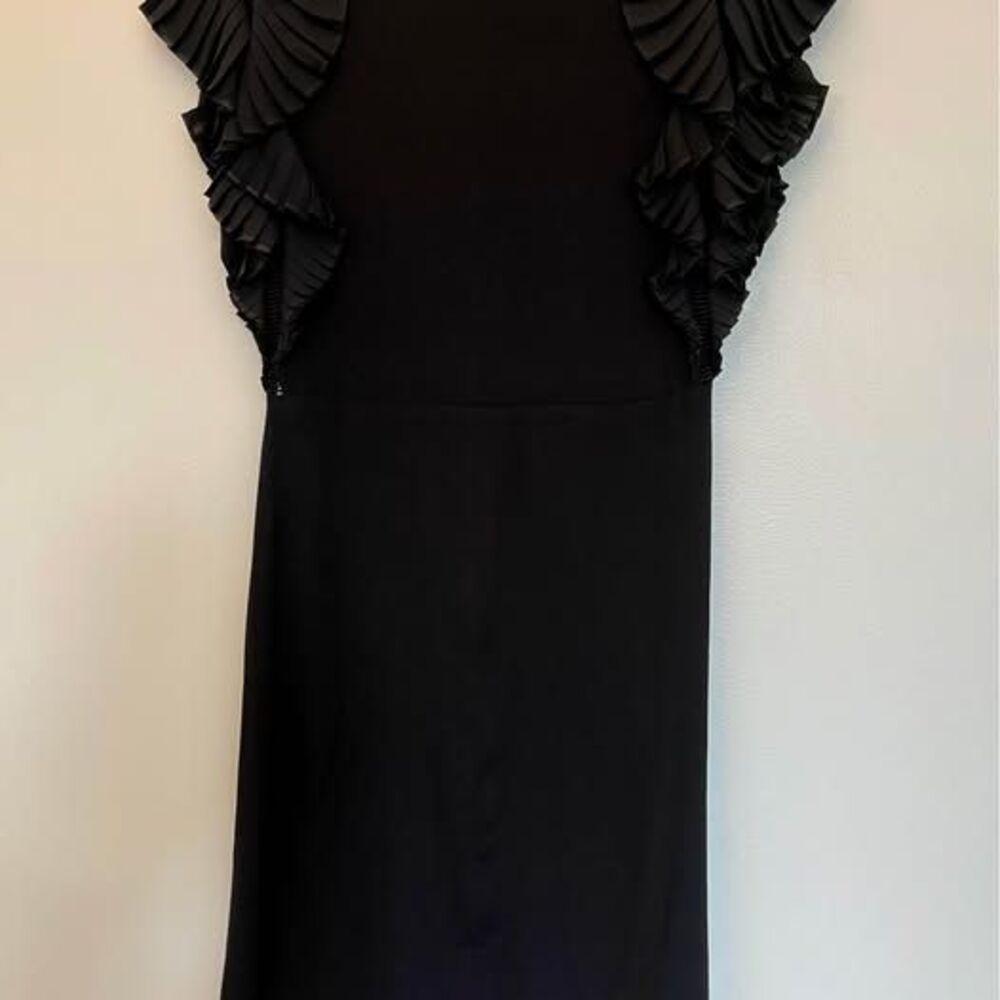 Maje Black Pleated Ruffle Sleeve Mini Dress size 1 (small) good condition
